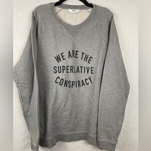 Men’s Heather Gray WESC Brent Style Logo Crewneck Sweatshirt Size XL Streetwear